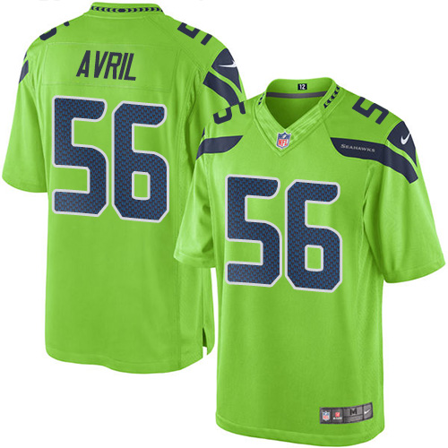 Youth Elite Cliff Avril Nike Jersey Green - #56 Rush NFL Seattle Seahawks